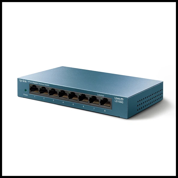 TP-LINK LS108G, Green Tech, 8 Port GigaBit, Yönetilemez, Metal Kasa, Masaüstü Switch ürün görseli 1