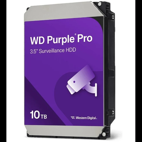 WD PURPLE WD102PURP 3,5" 10TB 512mb, 7200 Rpm,  7/24 Güvenlik HDD (Türkiye Distribütörü Garantili) ürün görseli 1