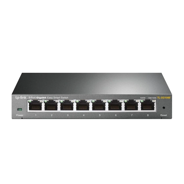 TP-LINK TL-SG108E, 8 Port, GigaBit, Easy Smart, Yönetilebilir, Metal Kasa, Masaüstü Switch ürün görseli 1