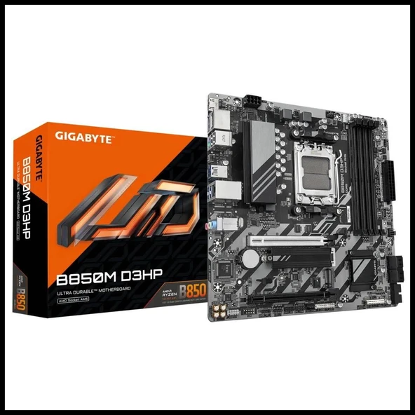 GIGABYTE B850M D3HP, 4xDDR5, 2xM.2, 2xDP, HDMI, Type-C, AM5 Soket GAMING Anakart ürün görseli 1