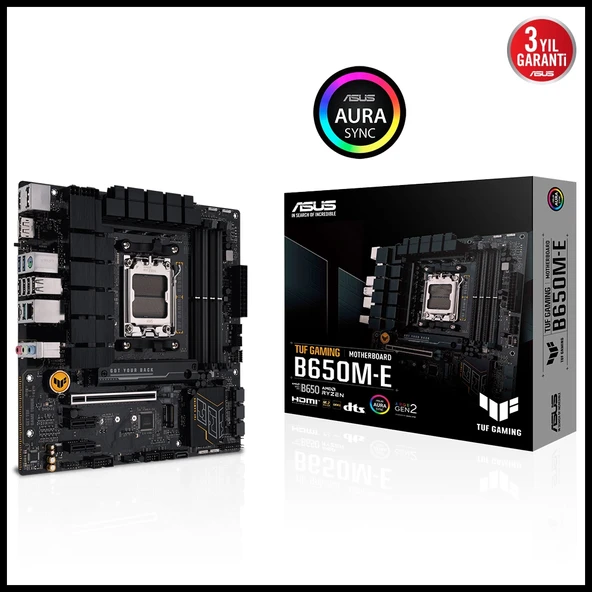 ASUS TUF GAMING B650M-E, 4xDDR5, 2x M.2, HDMI, 2xDP, Type-C, AM5 Soket GAMING Anakart ürün görseli 1