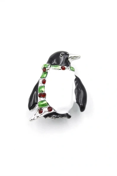 Penguen Broş - Beyaz - Resim 2