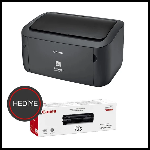 CANON i-SENSYS LBP6030B, Lazer Yazıcı (Siyah), Orjinal 1adet CRG725 Toner Hediyeli (Dakikada 18 Sayfa) ORİJİNAL TONERLİ ürün görseli 1