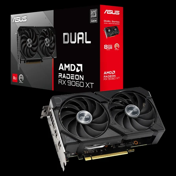 ASUS DUAL-RX9060XT-8G, 8Gb, 128Bit, GDDR6, 1xHDMI, 2xDP, GAMING Ekran Kartı ürün görseli 1