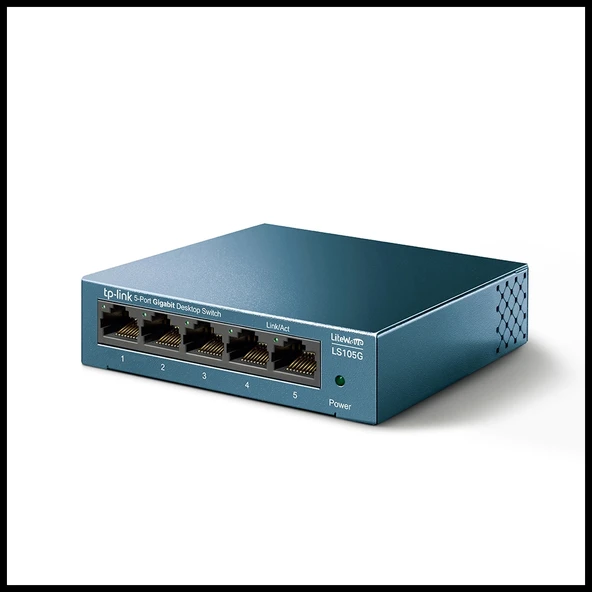 TP-LINK LS105G, Green Tech, 5 Port, GigaBit,  Metal Kasa, Yönetilemez, Masaüstü Switch ürün görseli 1