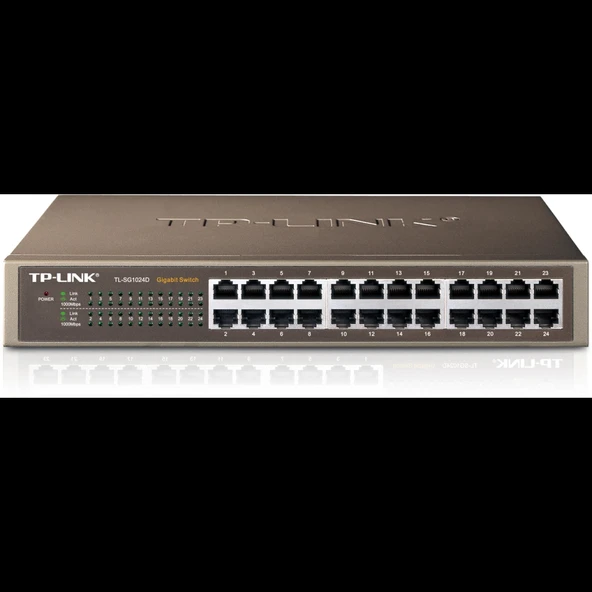 TP-LINK TL-SG1024D, 24 Port, GigaBit, Yönetilemez, Metal Kasa, Rackmount Switch ürün görseli 1