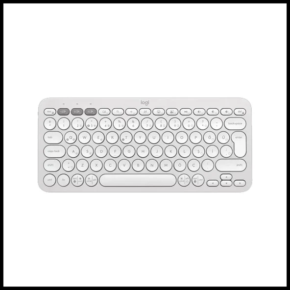 LOGITECH K380S, Pebble Keys 2,  Beyaz, 920-011860, Bluetooth, Türkçe, Q, Multimedya, Mini Klavye ürün görseli 1