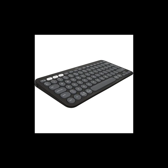 LOGITECH K380S, Pebble Keys 2,  Siyah, 920-011859, Bluetooth, Türkçe, Q, Multimedya, Mini Klavye ürün görseli 1