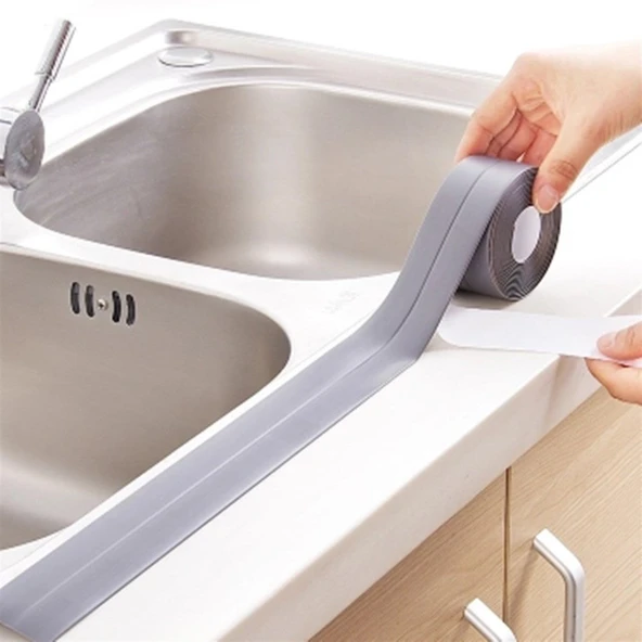 Gri Su Sızdırmaz Banyo Mutfak Lavabo Küvet İzolasyon Şerit Bant (Timya/Go1395)  202375 ürün görseli 1