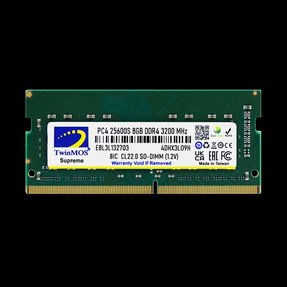 TwinMOS MDD48GB3200N, 8GB, DDR4, 3200MHz, 1.2V Notebook Ram ürün görseli 1