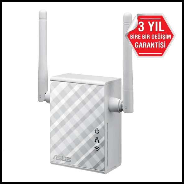 ASUS RP-N12, N300, 300Mbps, 2.4GHz WPS Butonu, 1Port Megabit Lan, Menzil Genişletici ürün görseli 1
