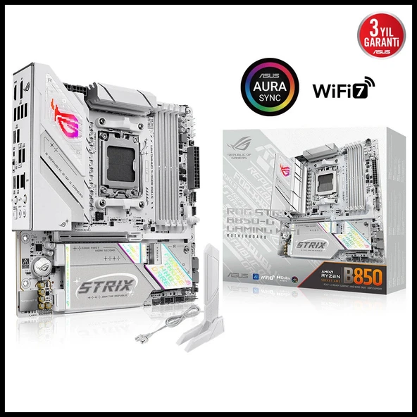 ASUS ROG STRIX B850-G GAMING WIFI, 4xDDR5, 4x M2, HDMI, DP, 2xType-C, Wi-Fi 7, Bluetooth v5.4, AM5 Soket GAMING Anakart ürün görseli 1