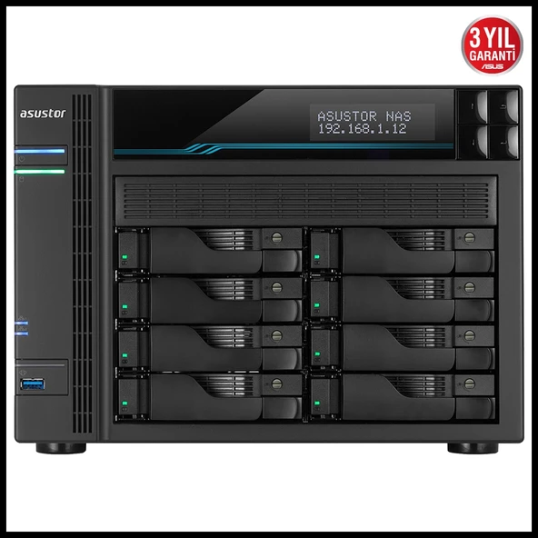 ASUSTOR AS6508T, 8Gb DDR4 Ram, 8 Yuvalı (8x22TB Destek), 2xM.2 NVMe PCI-e, 2x10GbE, 2x2.5GbE Network, 2xUSB 3.2, Tower N ürün görseli 1