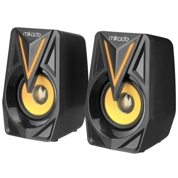MIKADO MD-S23 GLARE, 6W, 1+1, Masaüstü, RGB Aydınlatma, USB, Siyah Kasa, Speaker ürün görseli 1