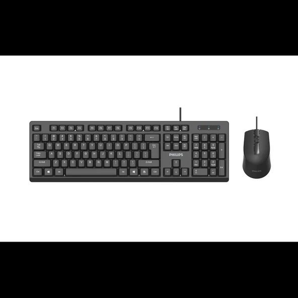 PHILIPS SPT6234B, Siyah, Türkçe Q, USB Kablolu, Klavye Mouse Set ürün görseli 1