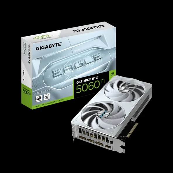 GIGABYTE GV-N506TEAGLE OC ICE-16GD, RTX5060TI, EAGLE OC ICE, 16Gb, GDDR7, 128BIT, 2 Fanlı, 1xHDMI, 3xDP, GAMING Ekran KA ürün görseli 1