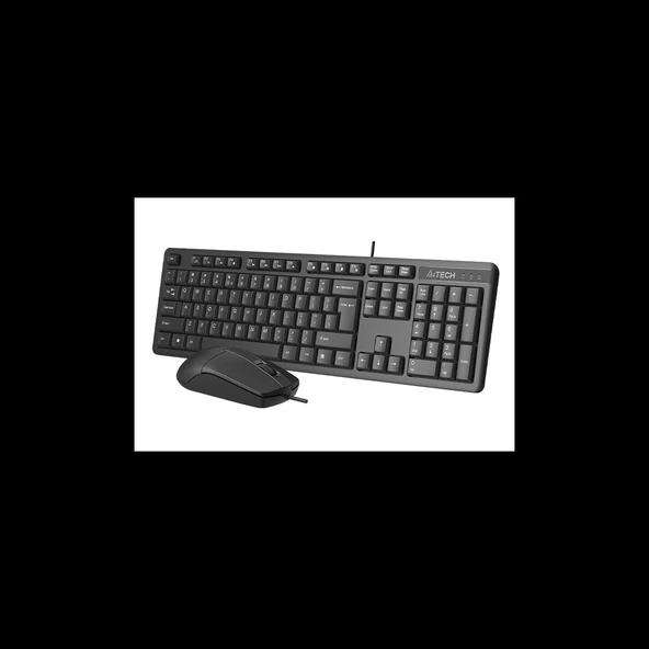 A4 TECH KR-3330S, Siyah, USB Kablolu, Türkçe Q, Multimedya, Klavye Mouse Set - Resim 3