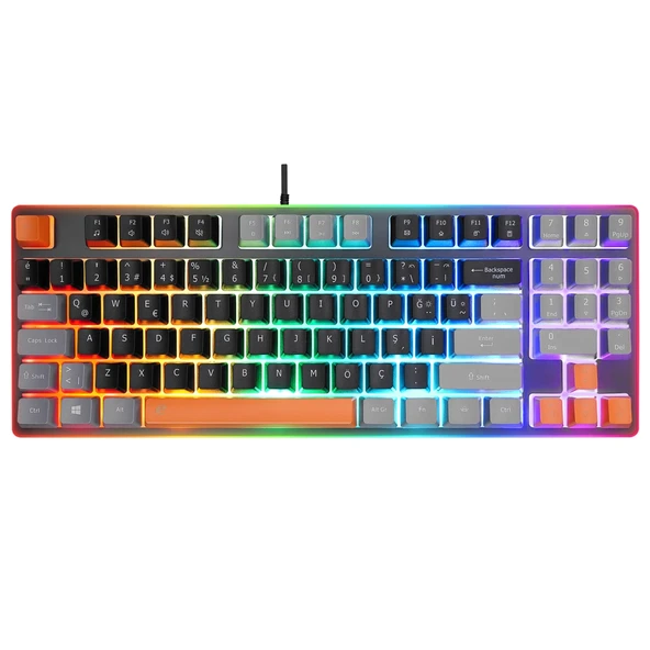 ACER eMachines, EAK216, Siyah, USB Kablolu, Rainbow Backlight, Membran Renkli Tuşlar, Türkçe Q, 90 Tuşlu, Gaming Klavye ürün görseli 1