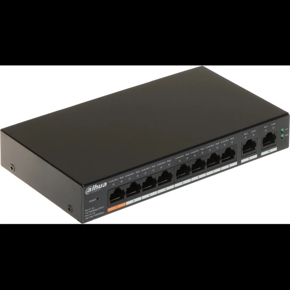 DAHUA CS4010-8ET-60, 8 Port, Megabit, PoE 60W, 2 Port Gigabit Uplink, Cloud Yönetilebilir, Switch ürün görseli 1