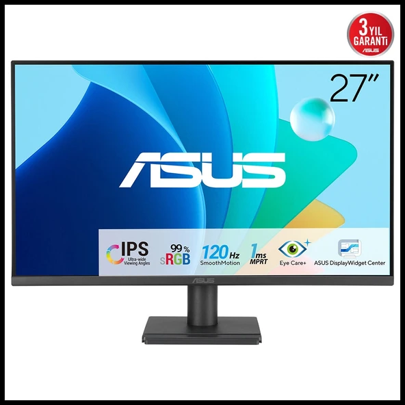 ASUS VA279HG 27" 1ms, 120Hz, Full HD, HDMI, VGA, IPS LED, Çerçevesiz Tasarım, Düşük Mavi Işık, FreeSync Kurumsal Mo ürün görseli 1
