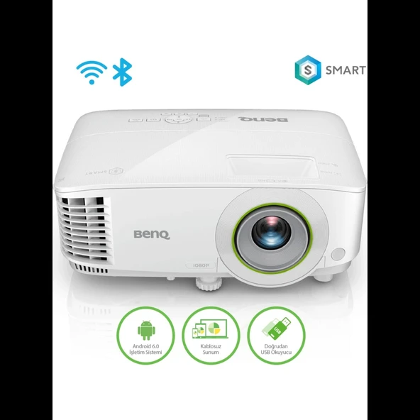 BENQ EW600, 3600 ANSI, 1280x800 WXGA, 1xHDMI, VGA, USB Okuyucu, DLP, Kablosuz Wireless, 15.000 Saat Lamba Ömrü, Android, ürün görseli 1