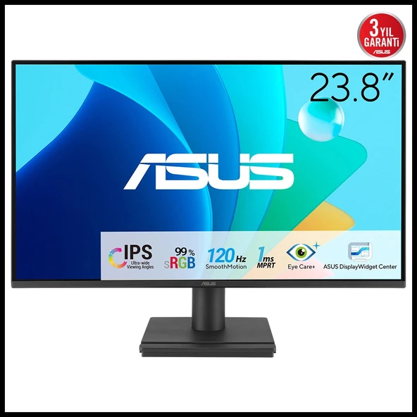 ASUS VA249HG 23,8" 1ms, 120Hz, Full HD, HDMI, VGA, IPS LED, Çerçevesiz Tasarım, Düşük Mavi Işık, FreeSync Kurumsal ürün görseli 1