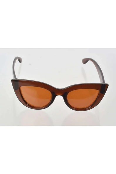 Kahverengi Çerçeve Cat Eye Kadın Güneş Gözlüğü - Moda Gözlük ürün görseli 1