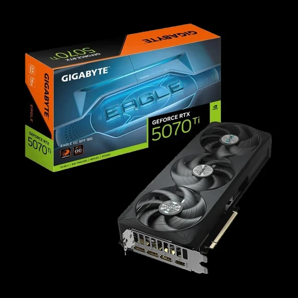 GIGABYTE GV-N507TEAGLE OC-16GD, RTX5070TI, EAGLE OC, 16Gb, GDDR7, 256BIT, 3 Fanlı, 1xHDMI, 3xDP, GAMING Ekran KARTI ürün görseli 1