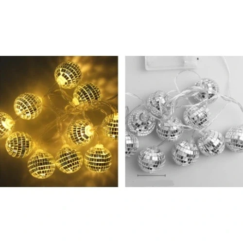 HERŞEYTREND 2m 10 LED Pilli Disko Toplu Işık - Resim 2