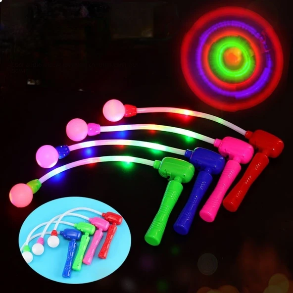 LED LİGHT UP SPİNNİNG RATCHET BALL 4 ADET RENKLİ LED IŞIKLI CIR CIR ŞENLİK KONSER PARTİ IŞIKLARI ürün görseli 1