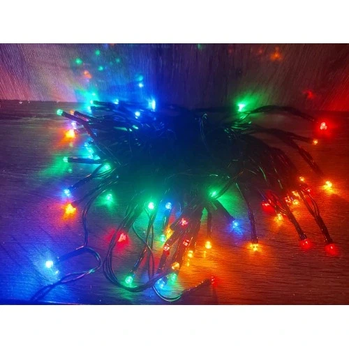 HERŞEYTREND 10m 100 LED Pilli 2 Kademeli RGB Işık Siyah Kablo ürün görseli 1