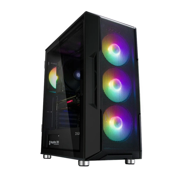 ZALMAN I3 NEO BLACK, MegaMax, 700W 80+, Mesh Panel, Tempered Glass, 4x120mm RGB Fan, ATX GAMING KASA ürün görseli 1