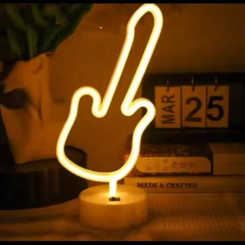 HERŞEYTREND Neon Gitar Masa Lambası ürün görseli 1