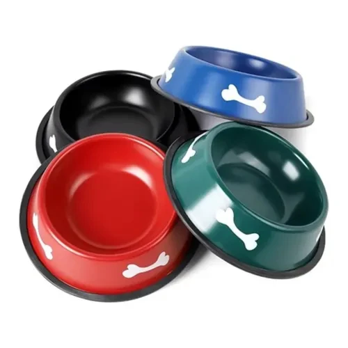 HERŞEYTREND Kemik Motifli Renkli Metal Mama Kabı ürün görseli 1