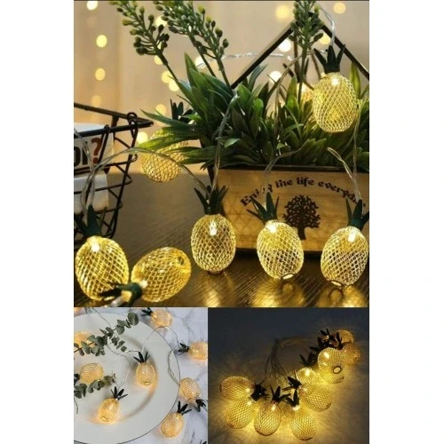 HERŞEYTREND 2 Metre 10 LED Pilli 2 Kademeli Ananas Led Işık ürün görseli 1