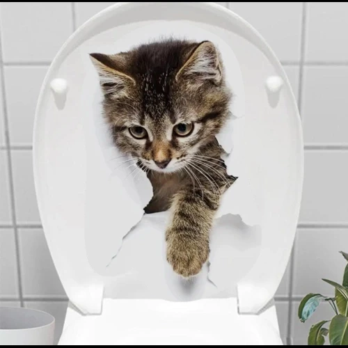HERŞEYTREND Decohandy Klozet Etiketi Stray Cat ürün görseli 1