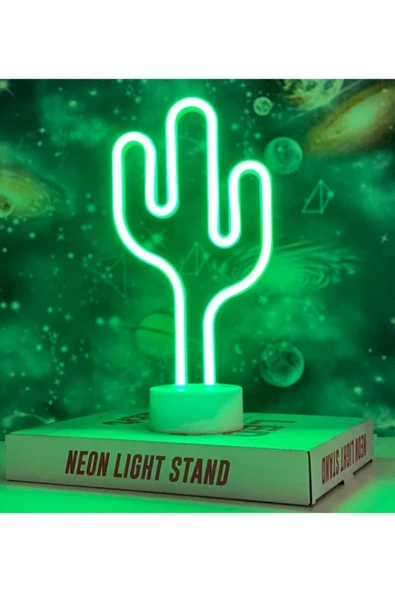Bam Yeşil Kaktüs Tasarımlı Neon Lamba ürün görseli 1