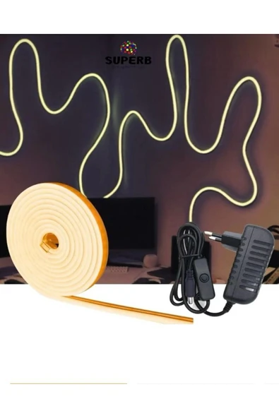 VOLTMARKET Neon Esnek Şerit Led 5 Metre + 220 Volt Fiş ürün görseli 1