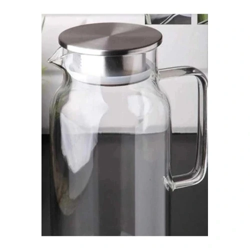 HERŞEYTREND 1500 ml Borosilikat Cam Su Sürahisi - Metal Kapaklı ve Isıya Dayanıklı ürün görseli 1