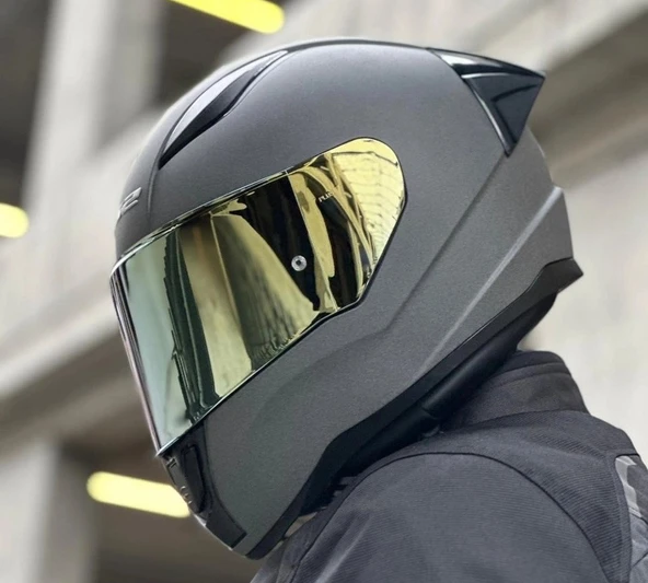 Ls2 Rapıd 2 Race Mat Concrete Fullface Motosiklet Kaskı Gold Camlı ürün görseli 1