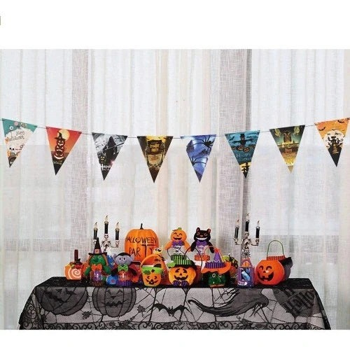 HERŞEYTREND Cadılar Bayramı Halloween Flama Bayrak Banner Süs 8 li ürün görseli 1