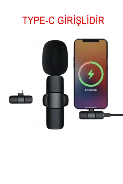 ÇELİKWORK Wirelees TYPE-C Girişli Telefon Uyumlu Kablosuz Youtuber, Tiktok, Skype Yaka Mikrofonu ürün görseli 1