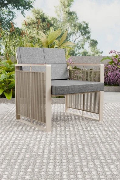 Wood House SERA TEKLİ KOLTUK (cappucino-gri) ürün görseli 1