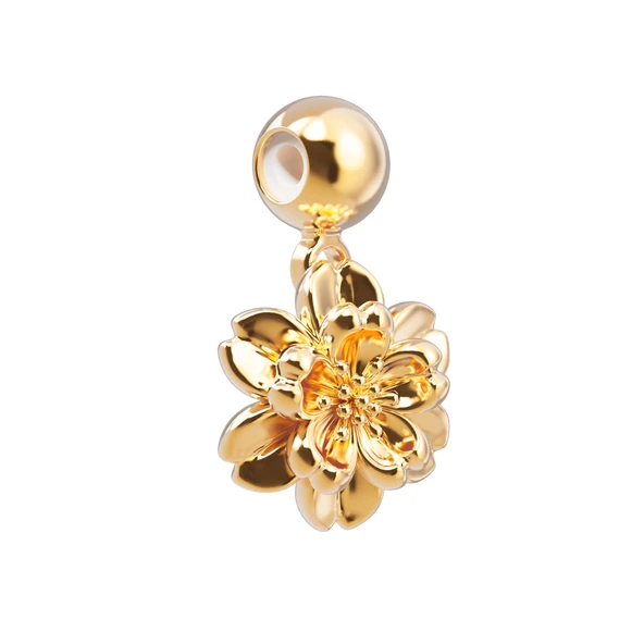 Chocli 18 Ayar Altın Kaplama Charm -  Cherry Blossom ürün görseli 1