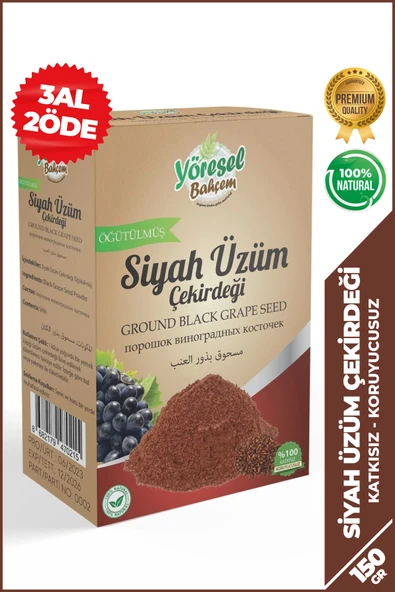 Yöresel Bahçem Üzüm Çekirdeği Öğütülmüş 150gr ürün görseli 1