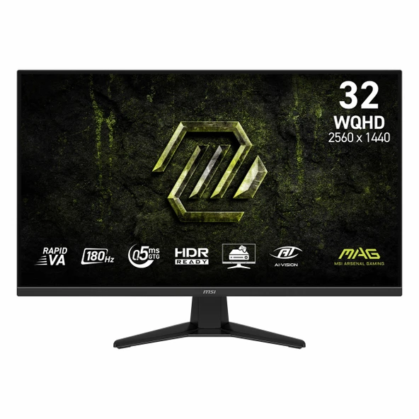 MSI MAG 325QF E18V 31.5" 180Hz 0.5Ms HDMI+DP HDR WQHD Adaptive-Sync VA Vesa Monitör ürün görseli 1