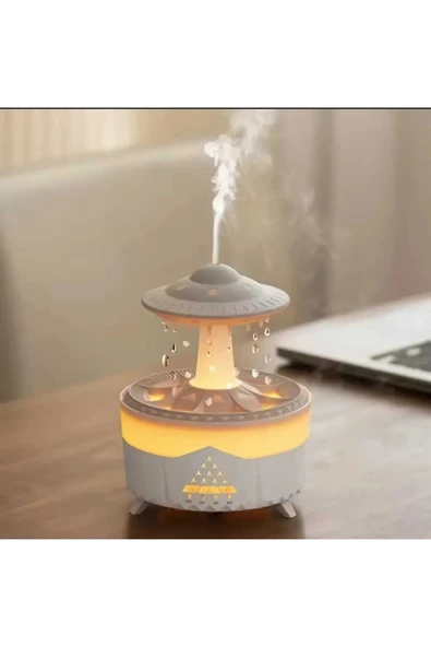Sompon Ufo Yağmur Damlası Hava Nemlendirici 350 ml Kumandalı Zaman Ayarlı RGB Aromaterapi Nemlendirici ürün görseli 1