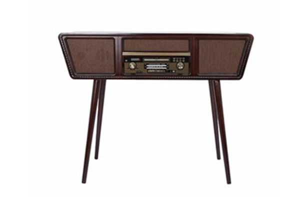 Nostaljik Gramofon - Ahşap Standlı Pikap Bluetooth,Usb - Resim 4