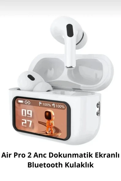 FİOPLUS Air Pro 2 Anc Dokunmatik Ekranlı Bluetooth Kulaklık İos Android Tüm Telefonlara Uyumlu ürün görseli 1