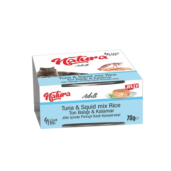 Natura Ton Balıklı Kalamarlı Yetişkin Kedi Konservesi 70 gr ürün görseli 1